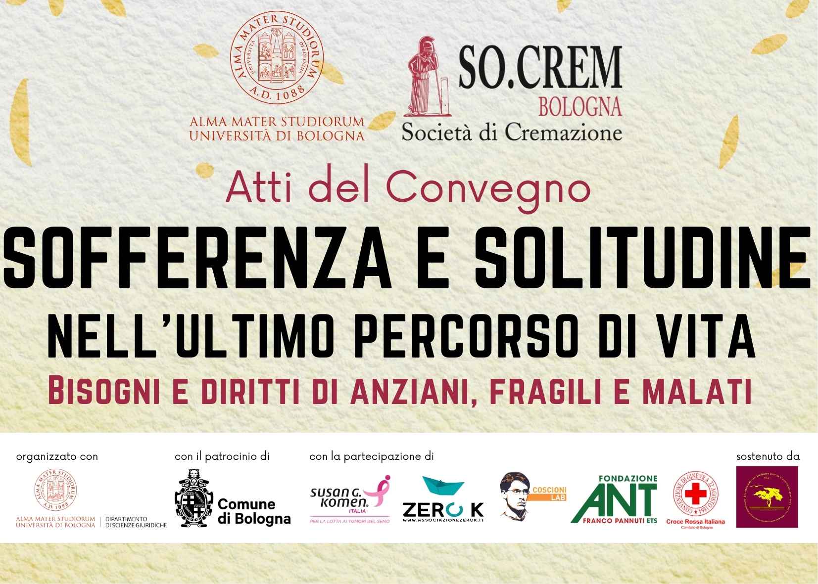 Foto atti del Convegno Sofferenza e solitudine