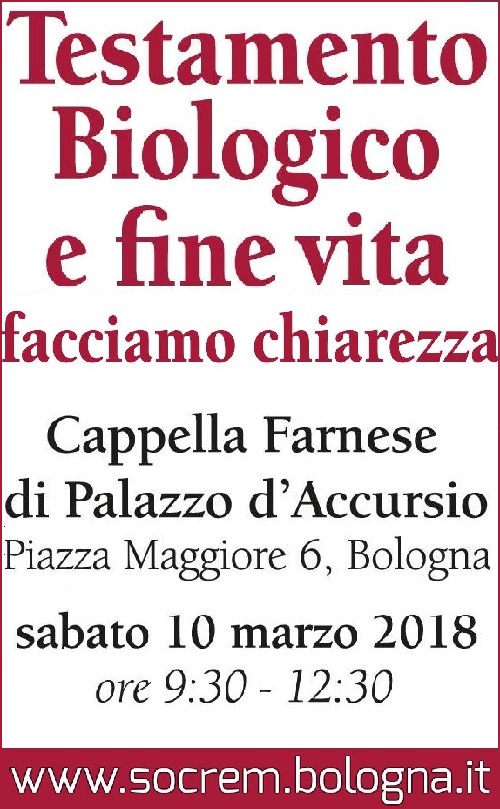 Convegno su testamento biologico a Bologna